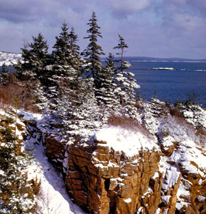 Winter Cliffs at Acadia National Park NPS Photo