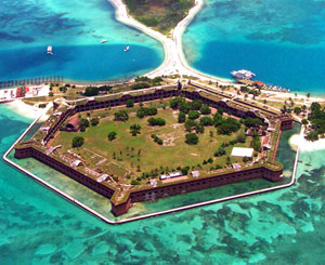 Aerial view of Fort Jefferson on Garden Key at Dry Tortugas National Park Picture by NPS