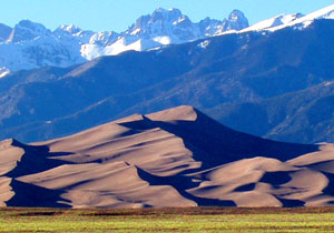 Great Sand Dunes National Park with Crestone Peaks in background Picture by NPS