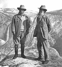 Teddy Roosevelt and John Muir at Yosemite National Park NPS Historical Photo